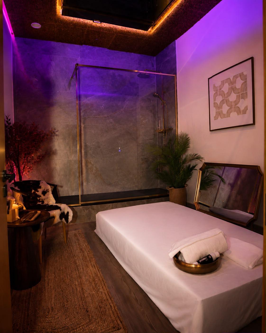 Ambiente exclusivo de massagem com final feliz e terapia tântrica no La Maison Spa em Lisboa.